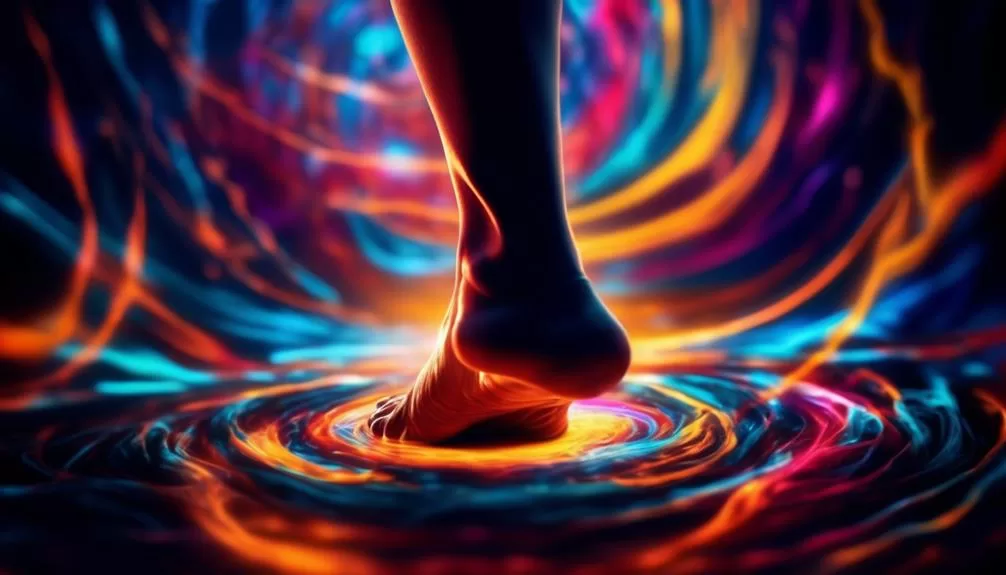 vibrating right foot energy