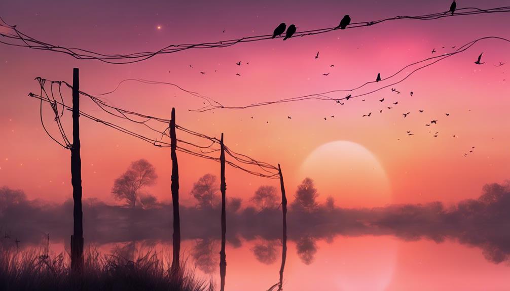 bird symbolism on wires