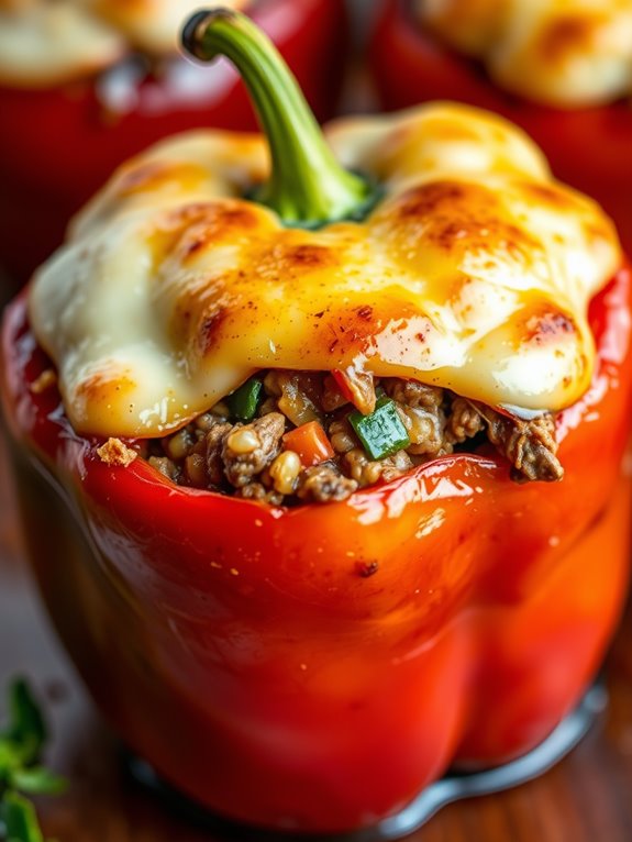 beef filled bell peppers recipe