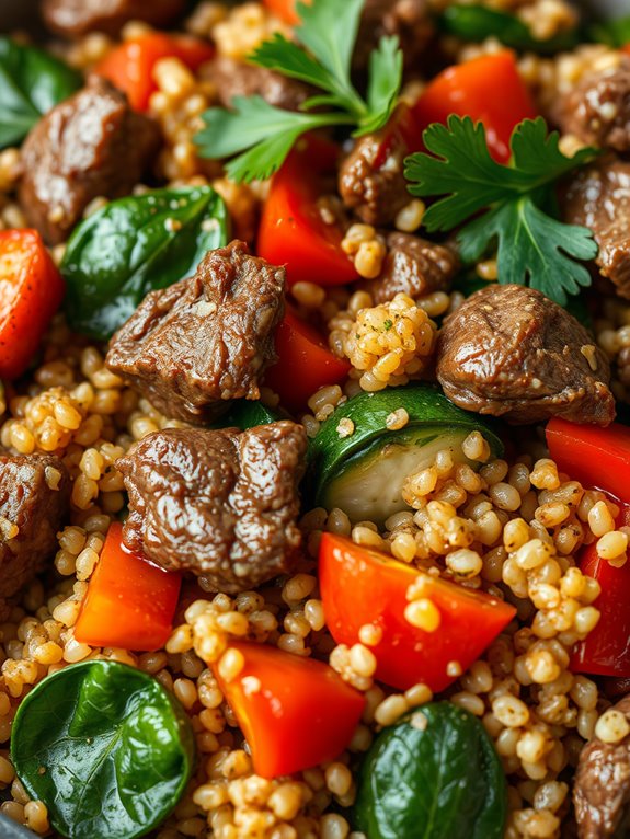 beef quinoa pilaf recipe