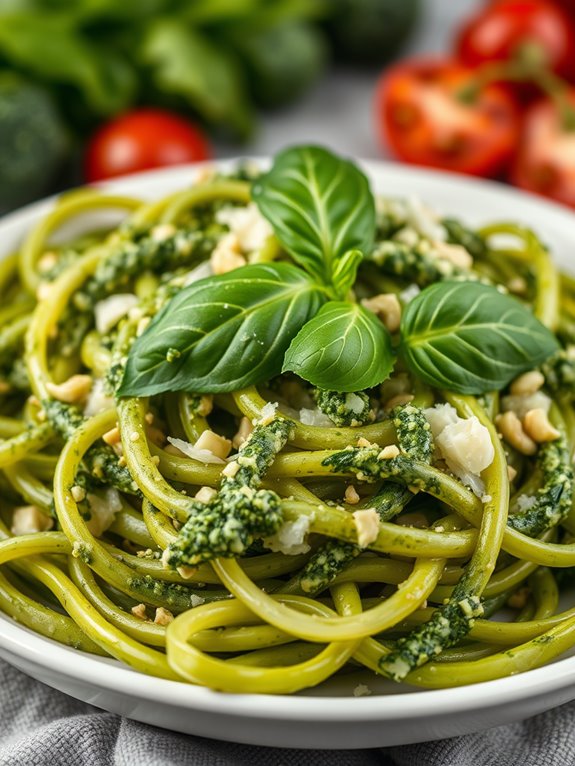 broccoli pesto zucchini noodles