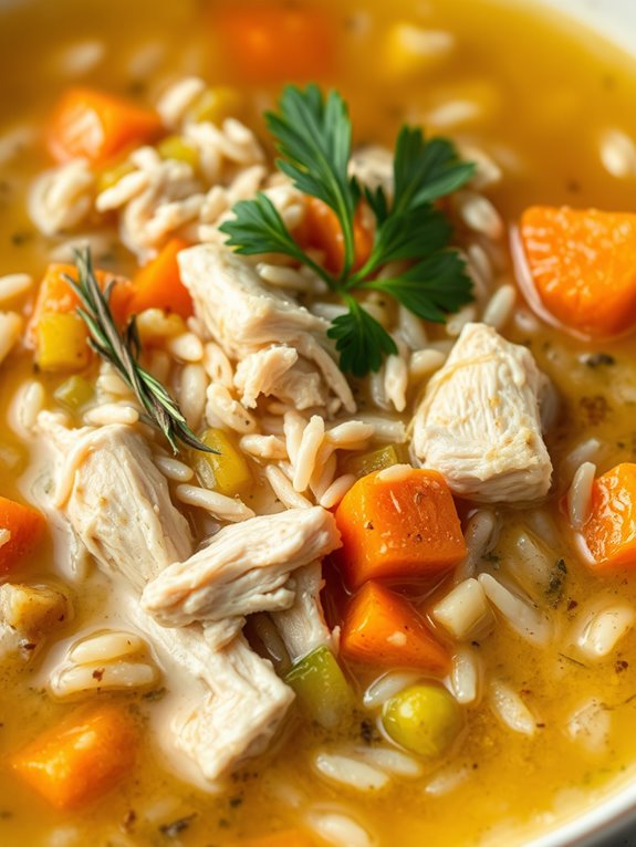 creamy chicken rice soup