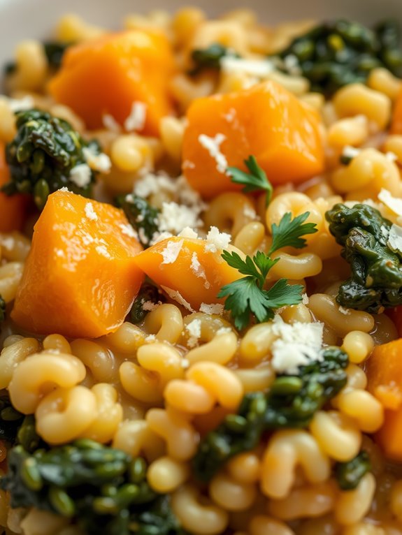 creamy squash kale risotto
