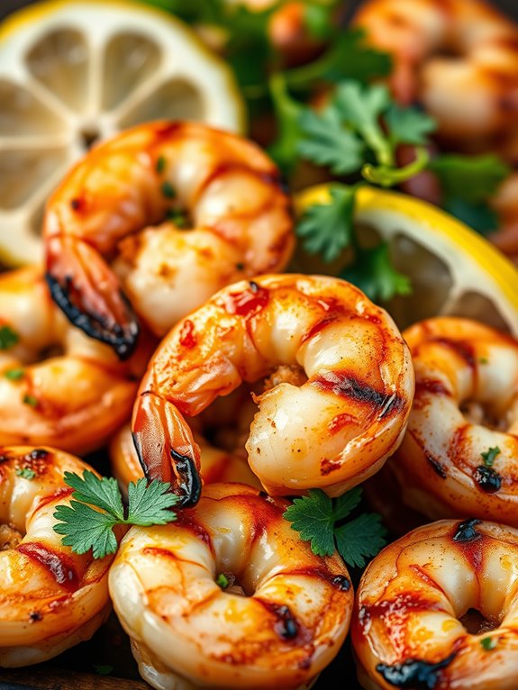 grilled shrimp on skewers