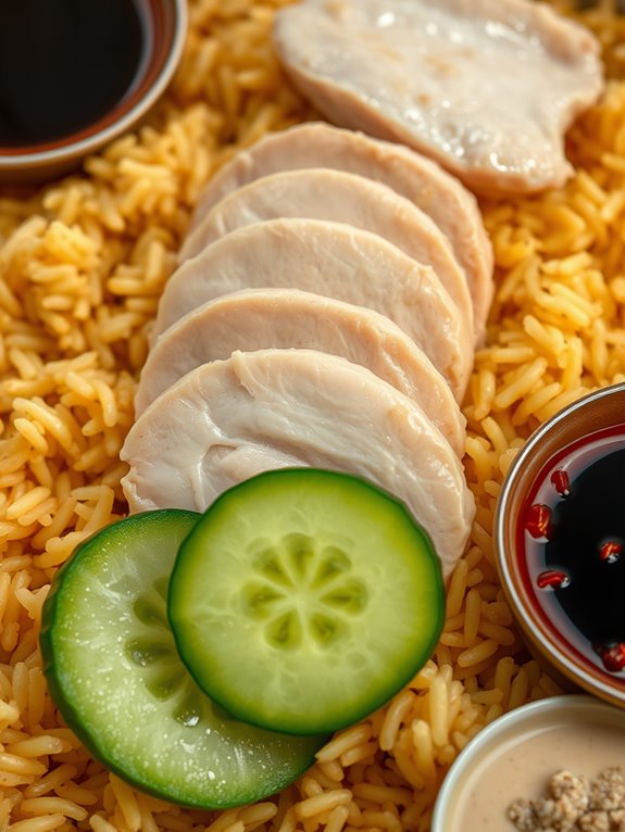 hainanese chicken rice dish