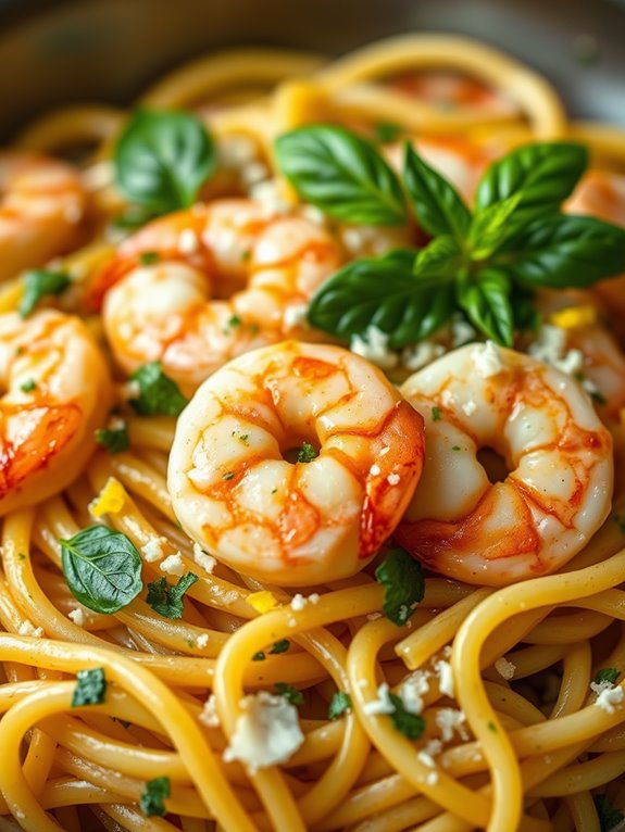 lemon infused shrimp pasta dish