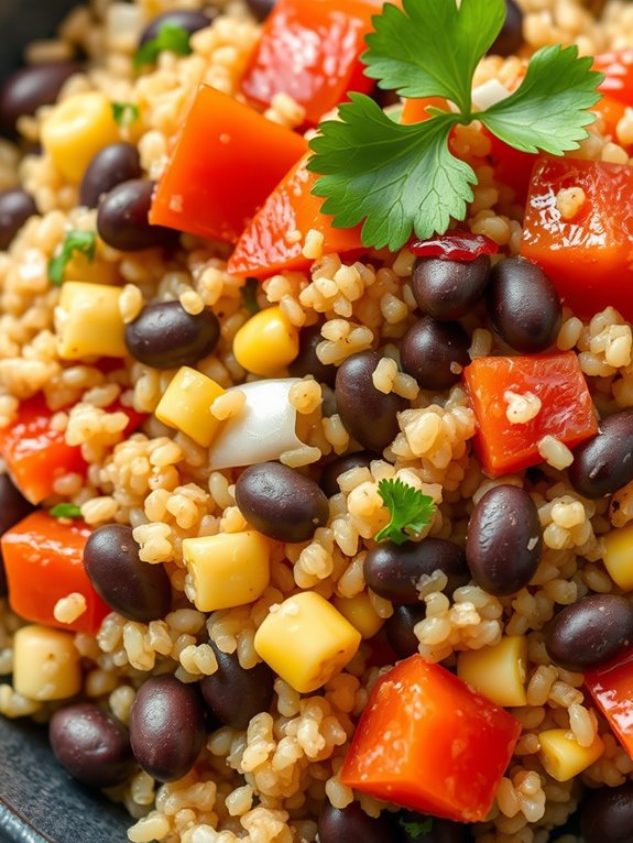nutritious quinoa and beans