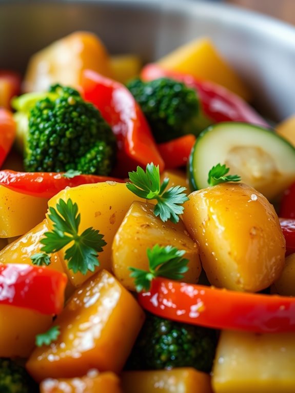 saut ed potatoes with vegetables
