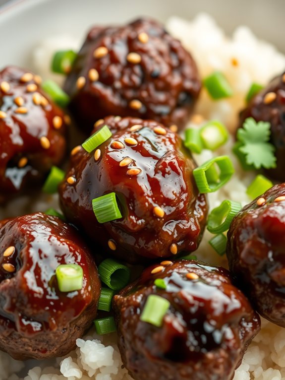 savory asian beef meatballs