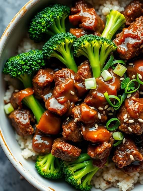 savory beef and broccoli