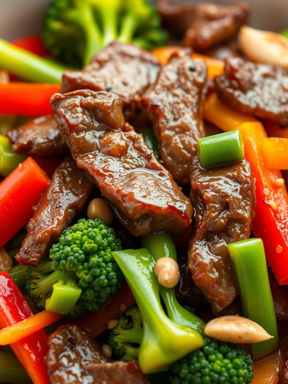 savory beef stir fry dish
