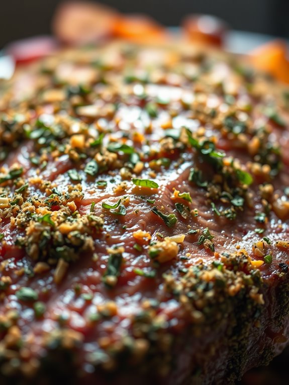 savory herb coated beef roast