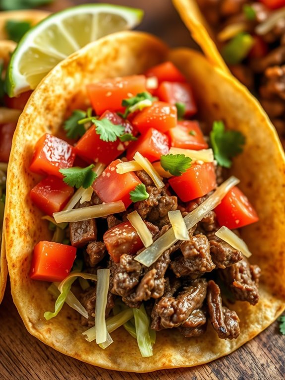 savory seasoned beef tacos