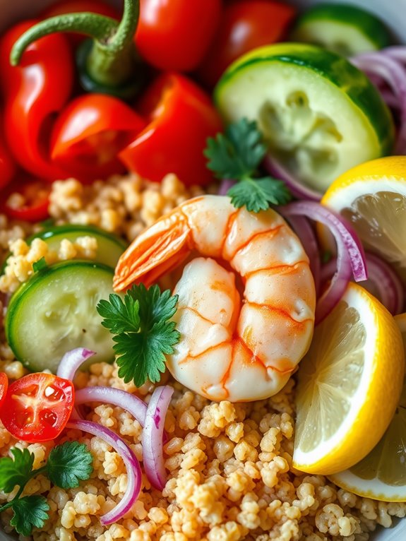 shrimp quinoa healthy meal