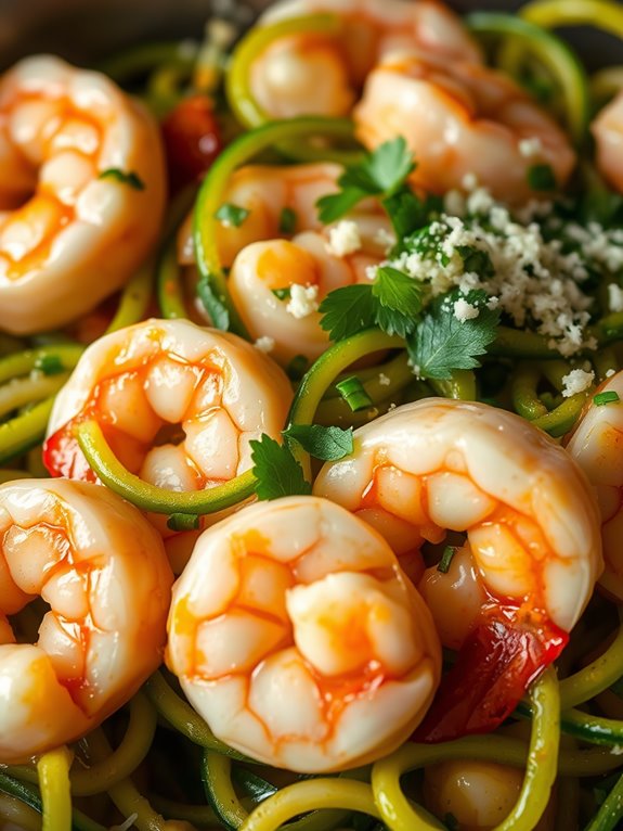 shrimp scampi with zucchini