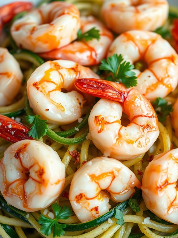 shrimp zucchini noodle dish