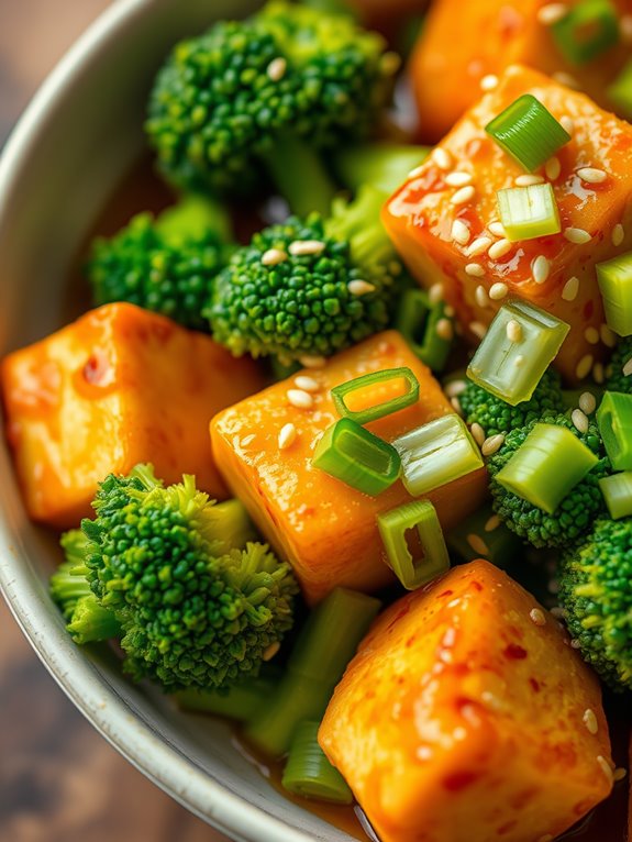 spicy tofu and broccoli