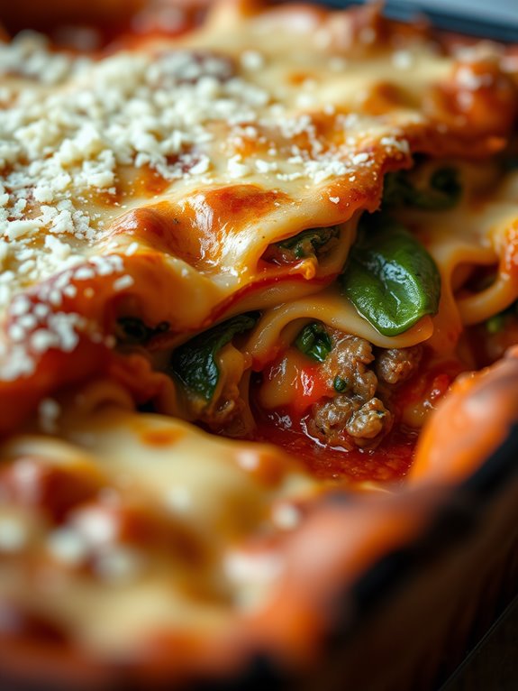 spinach and beef layered dish