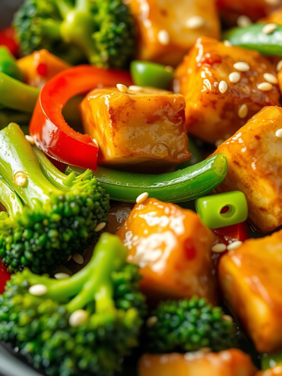 tofu and broccoli dish