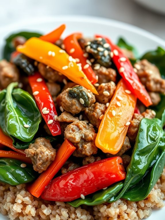 turkey and spinach dish