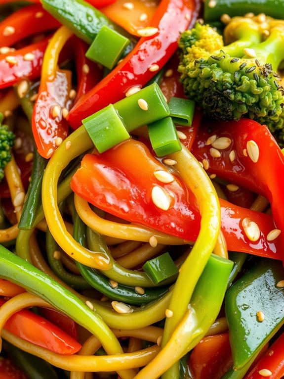 zucchini noodle vegetable stir fry