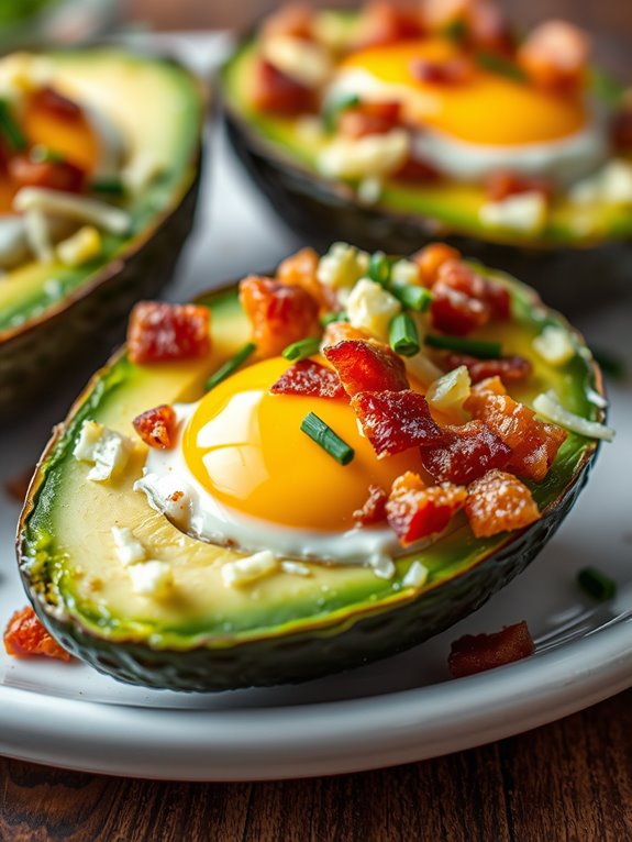avocado filled egg dish
