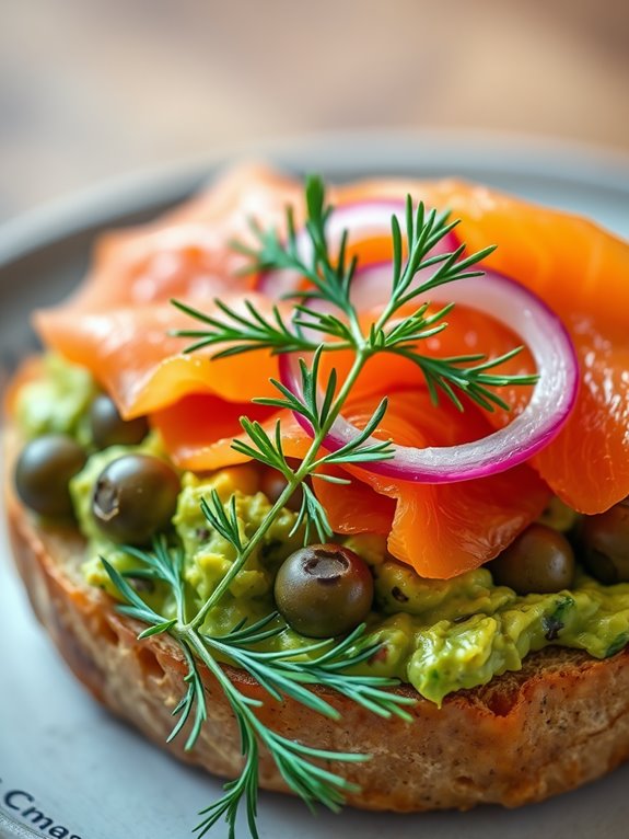 avocado with smoked salmon