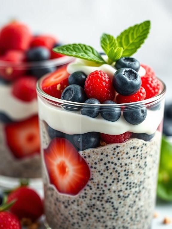 berry chia seed layered