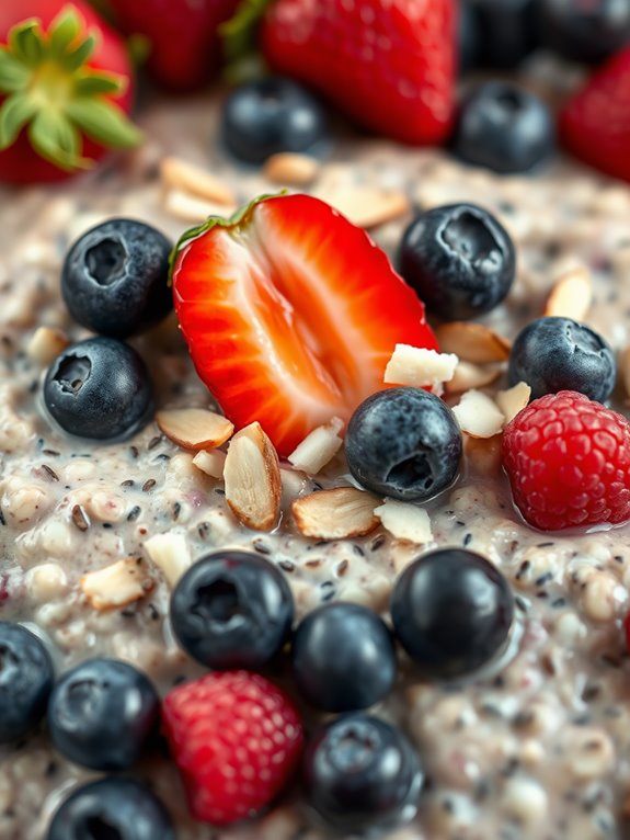 berry filled overnight oats