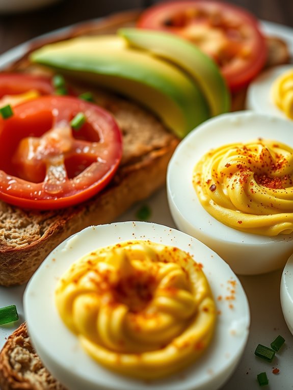 breakfast with deviled eggs