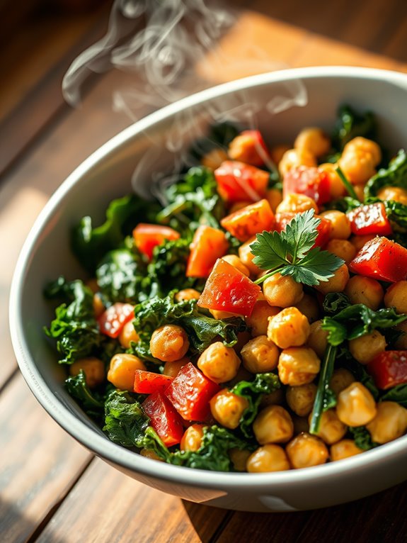 chickpeas and kale dish