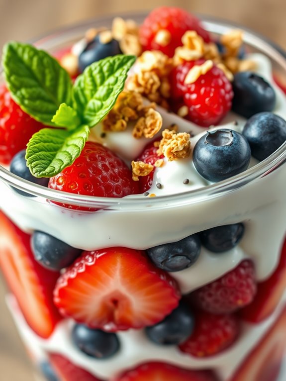 creamy yogurt layered parfait