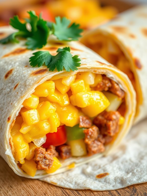 delicious breakfast burrito wraps