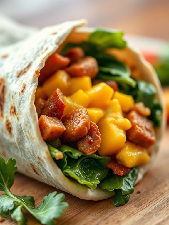 delicious breakfast wrapped burrito