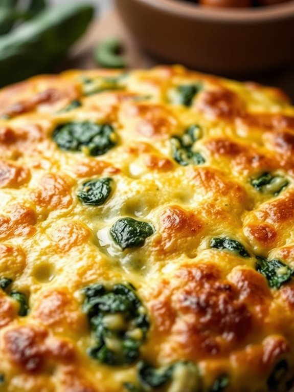 delicious chicken spinach frittata