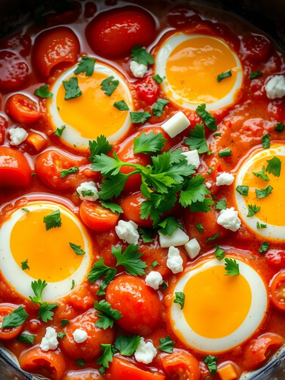 eggs cooked with tomatoes