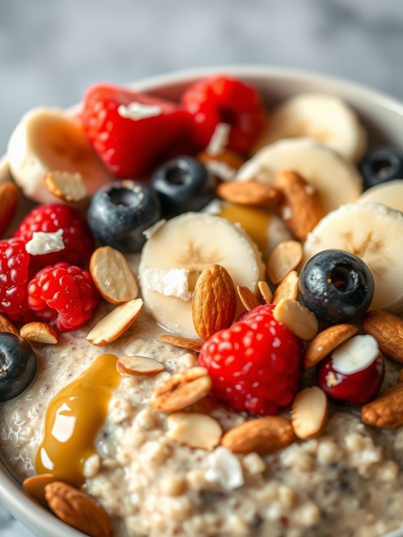 healthy breakfast preparation mix