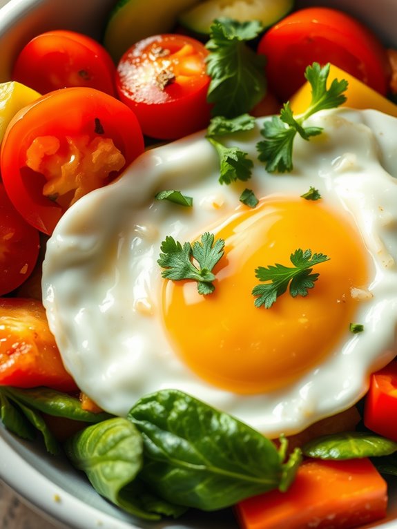 healthy egg veggie bowl
