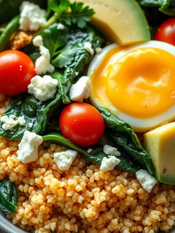 healthy quinoa and eggs