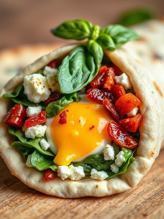 healthy spinach feta wrap