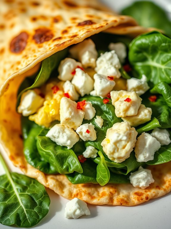 healthy spinach feta wrap