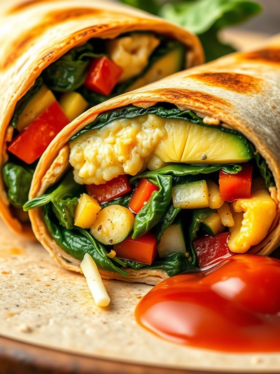 healthy vegetable filled burrito