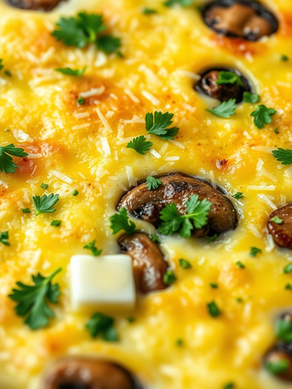 mushroom filled egg dish