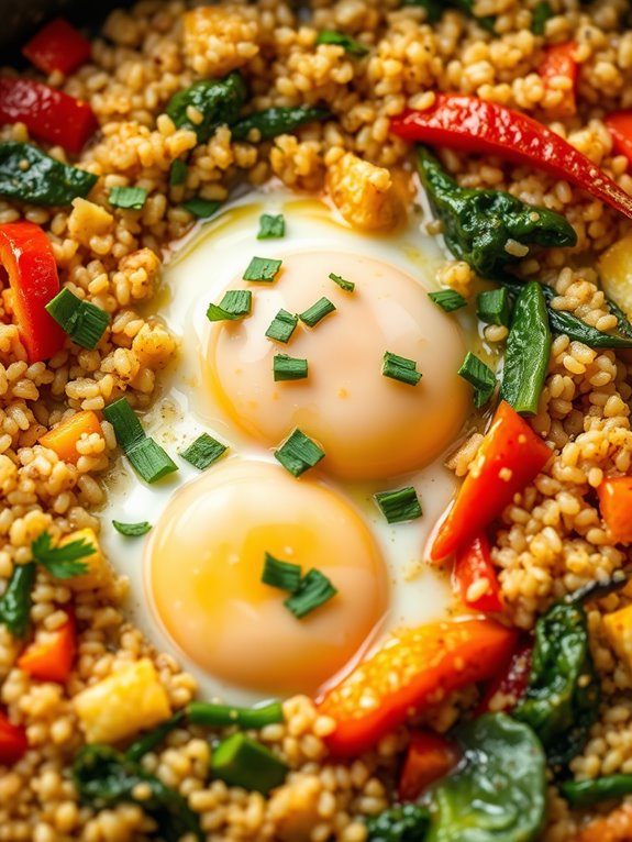 nutritious quinoa egg skillet