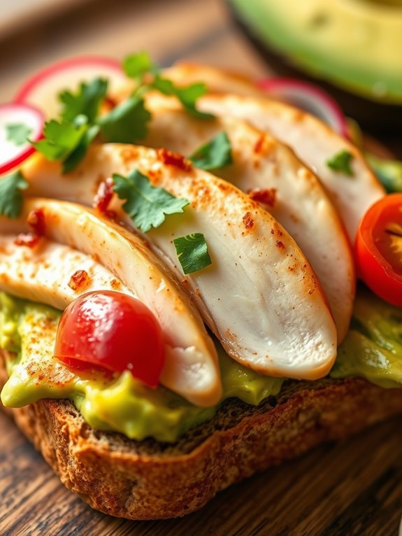 savory chicken avocado toast