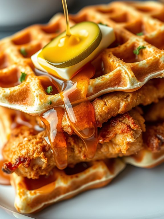 savory chicken waffle creation