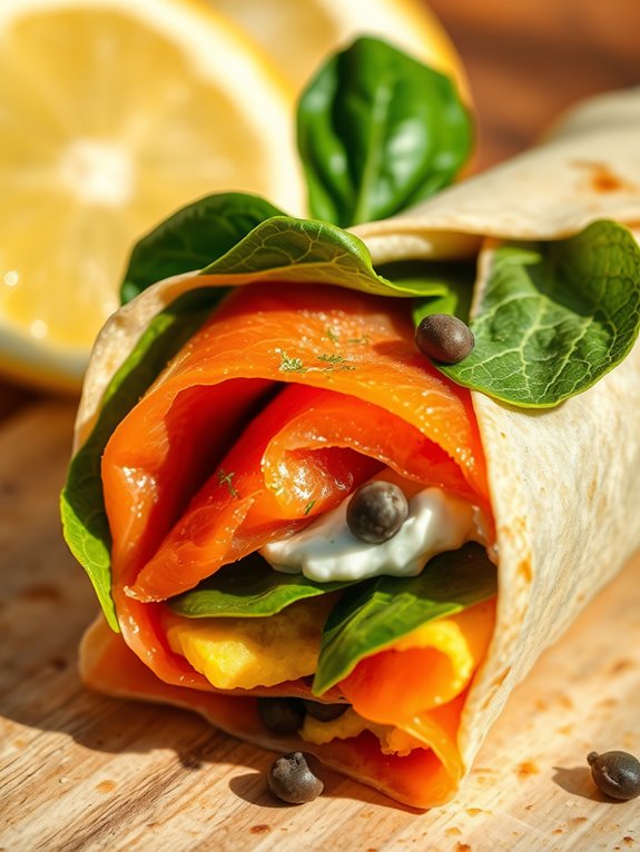 savory smoked salmon wrap