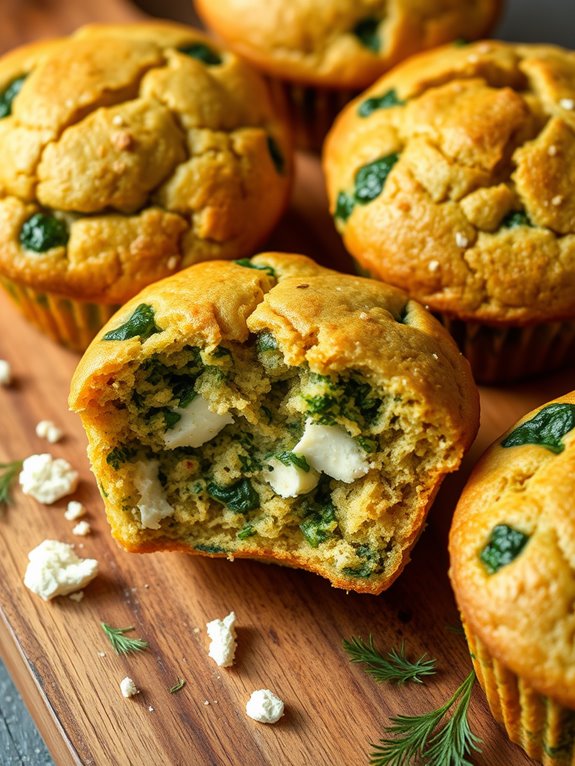 savory spinach and feta muffins