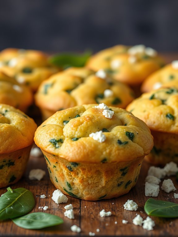 savory spinach and feta muffins