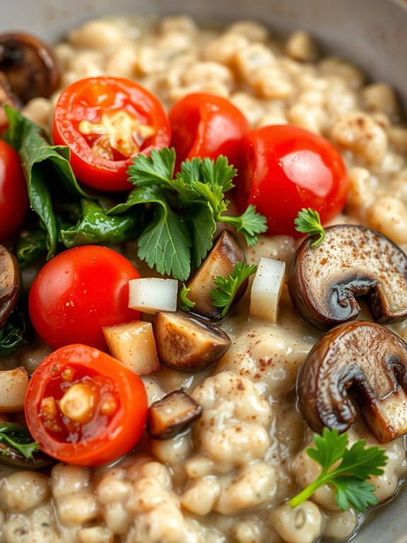 savory vegetable oatmeal dish